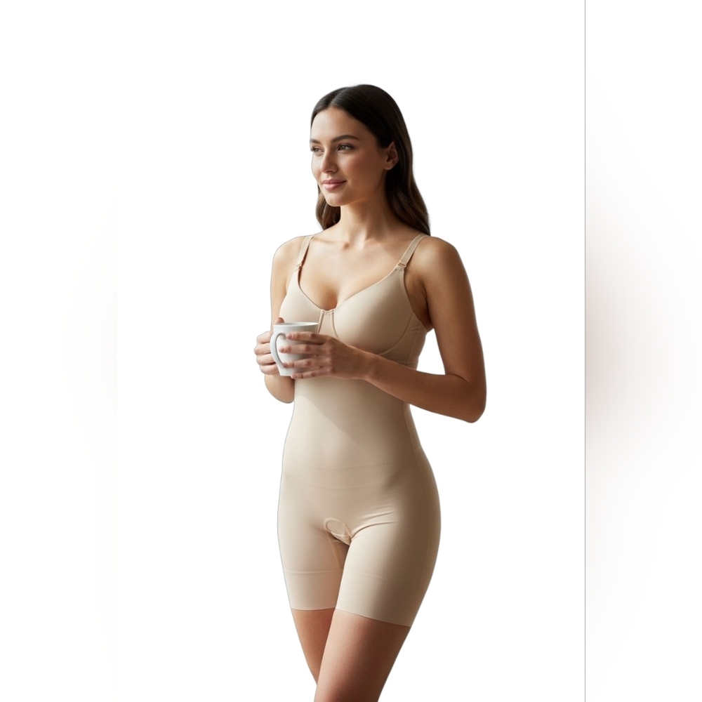 Julie France Body Shaper Onesie Shorts Ladies Plus Size 3X TAN Slimming Shaping